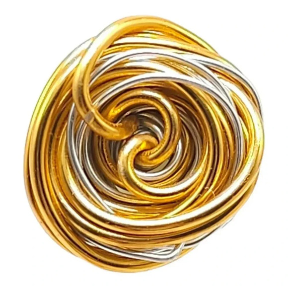 Silver and Gold Tone Multi-Wire Wrap Ring Artisan Vintage Size 6 - Picture 6 of 6